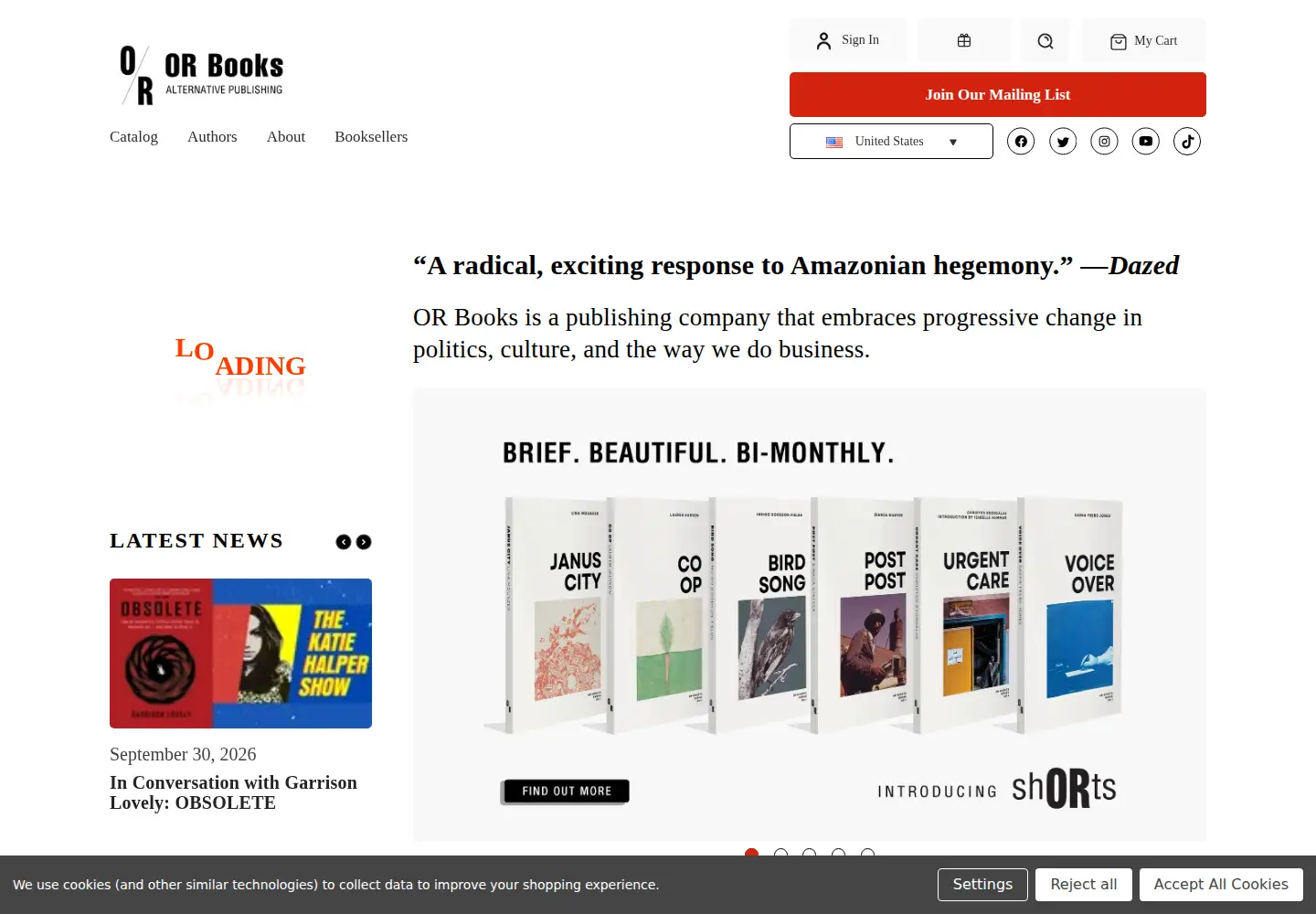 Captured homepage of orbooks.com in the current scan