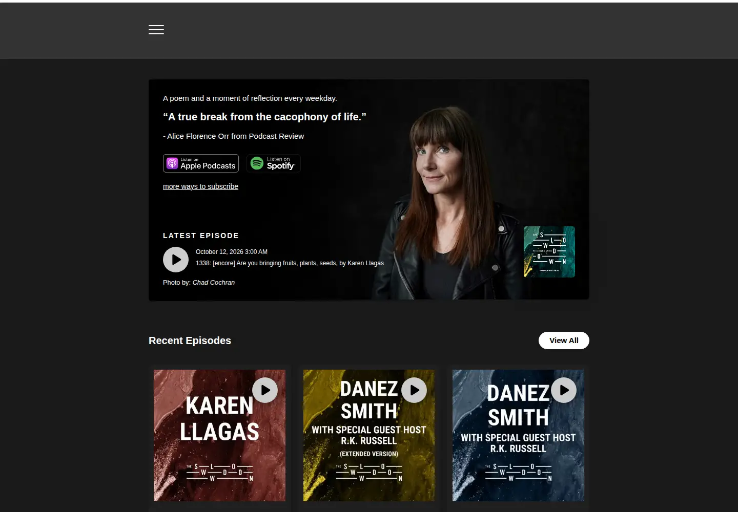 Screenshot of slowdownshow.org