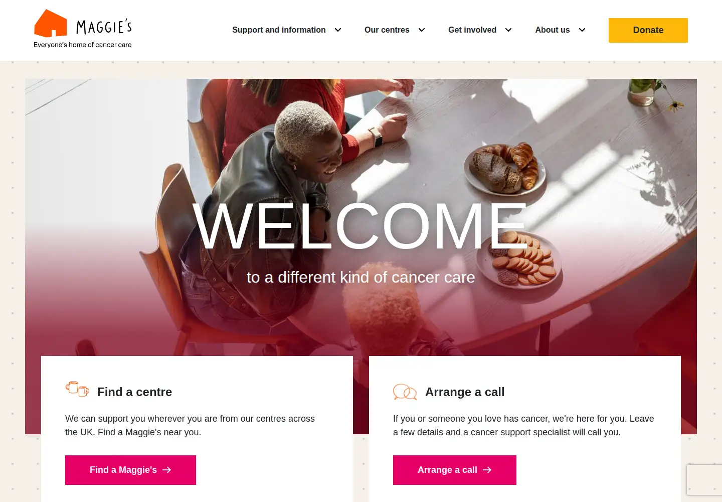 Screenshot of maggies.org