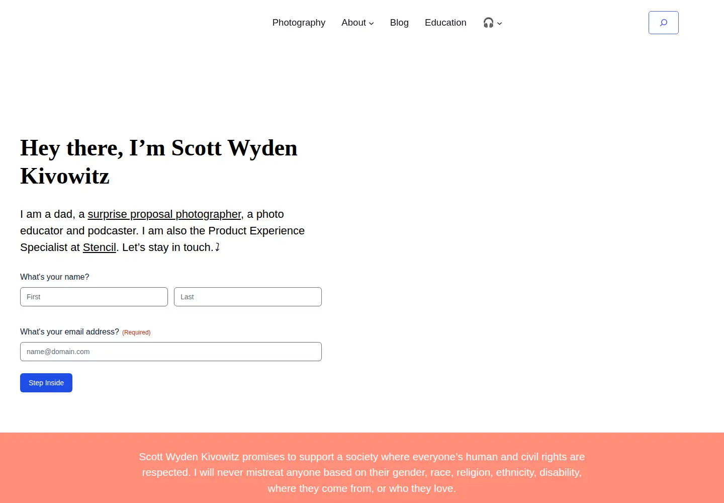 Screenshot of scottwyden.com