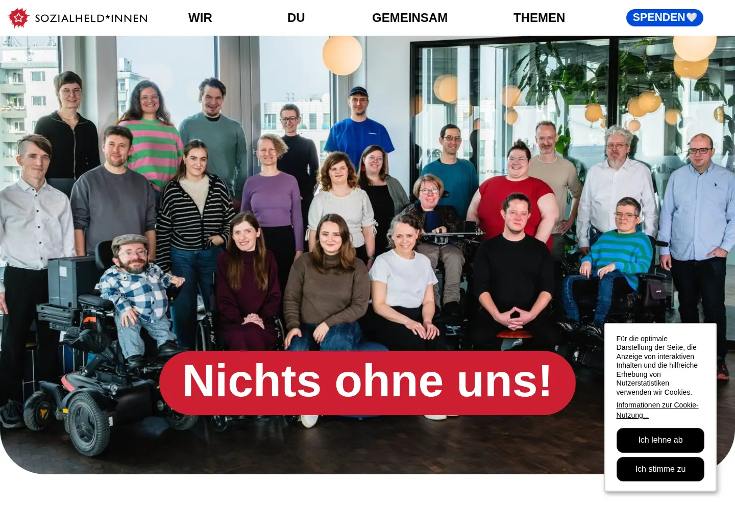Captured homepage of sozialhelden.de in the current scan
