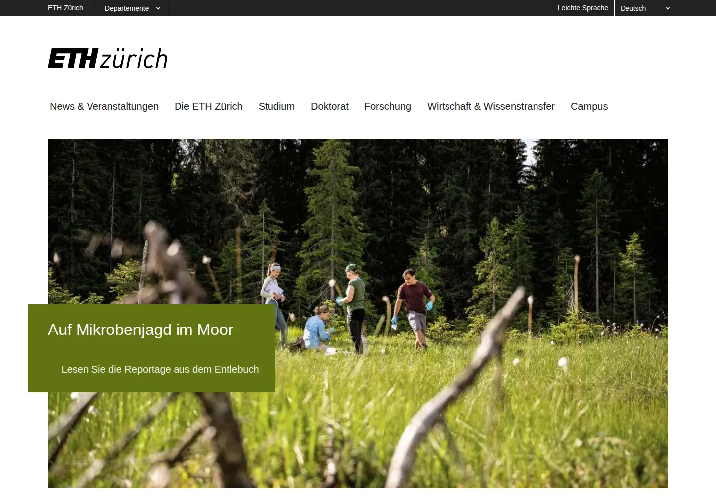 Screenshot of ethz.ch