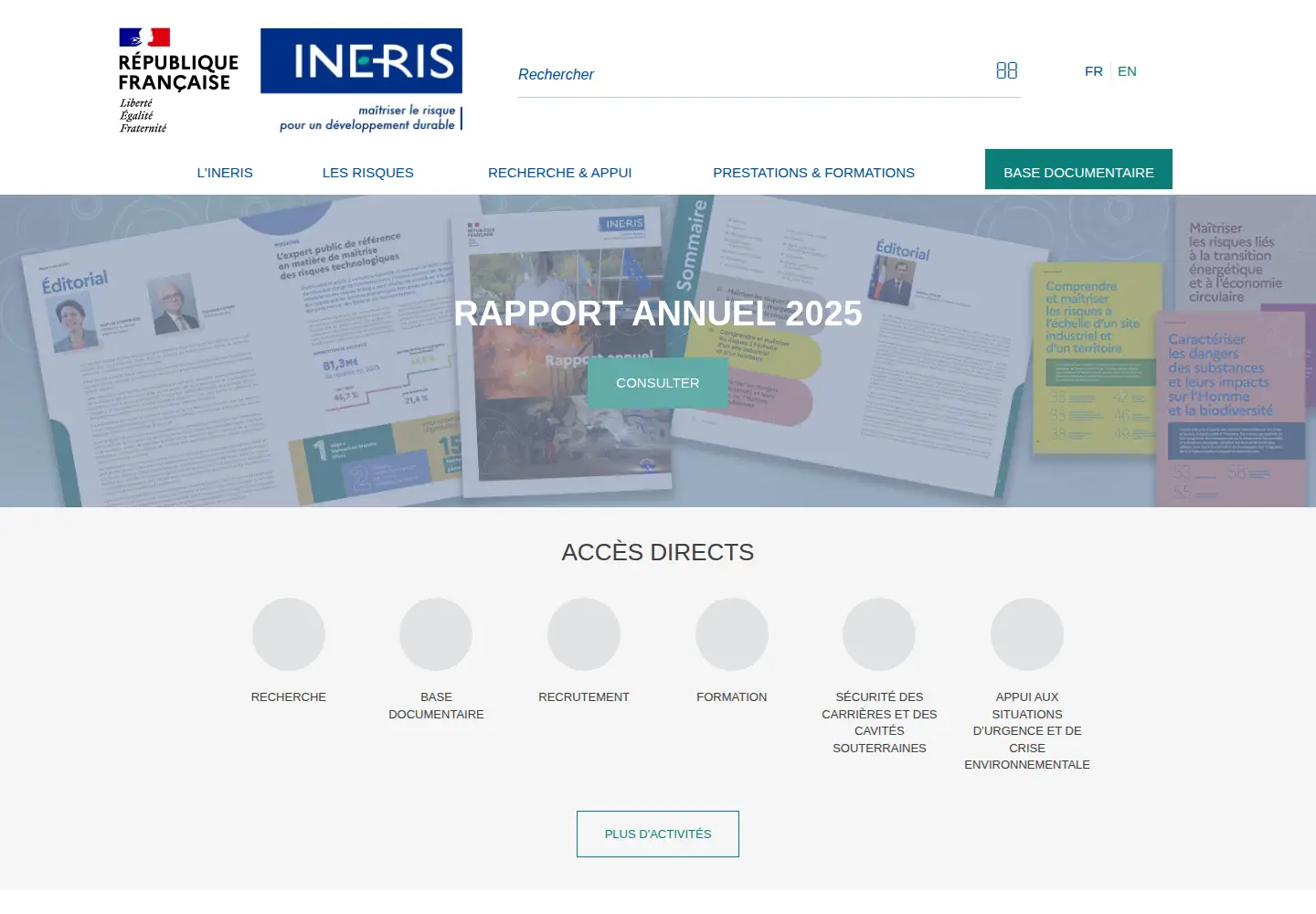 Screenshot of ineris.fr
