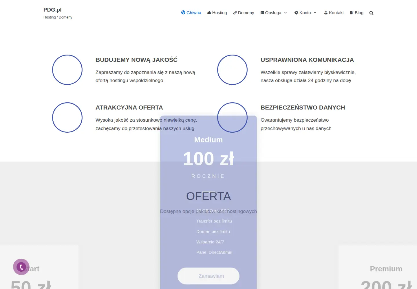 Captured homepage of pdg.pl in the current scan