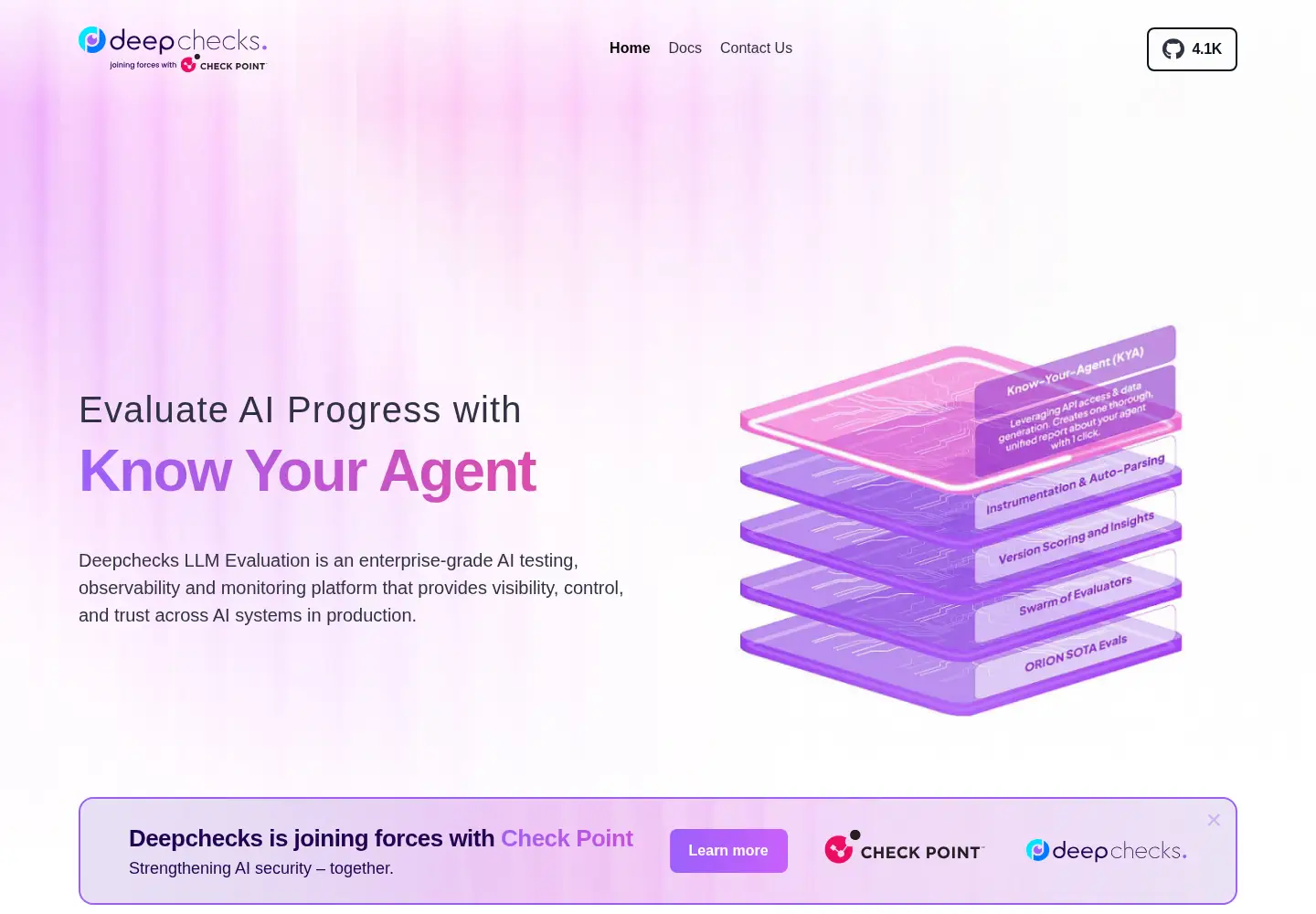 Captured homepage of deepchecks.com in the current scan