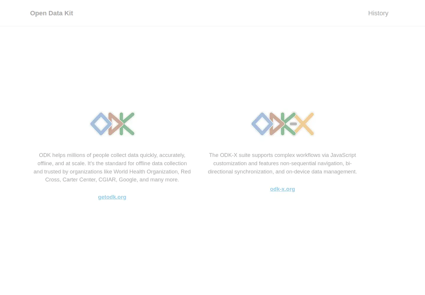 Screenshot of opendatakit.org