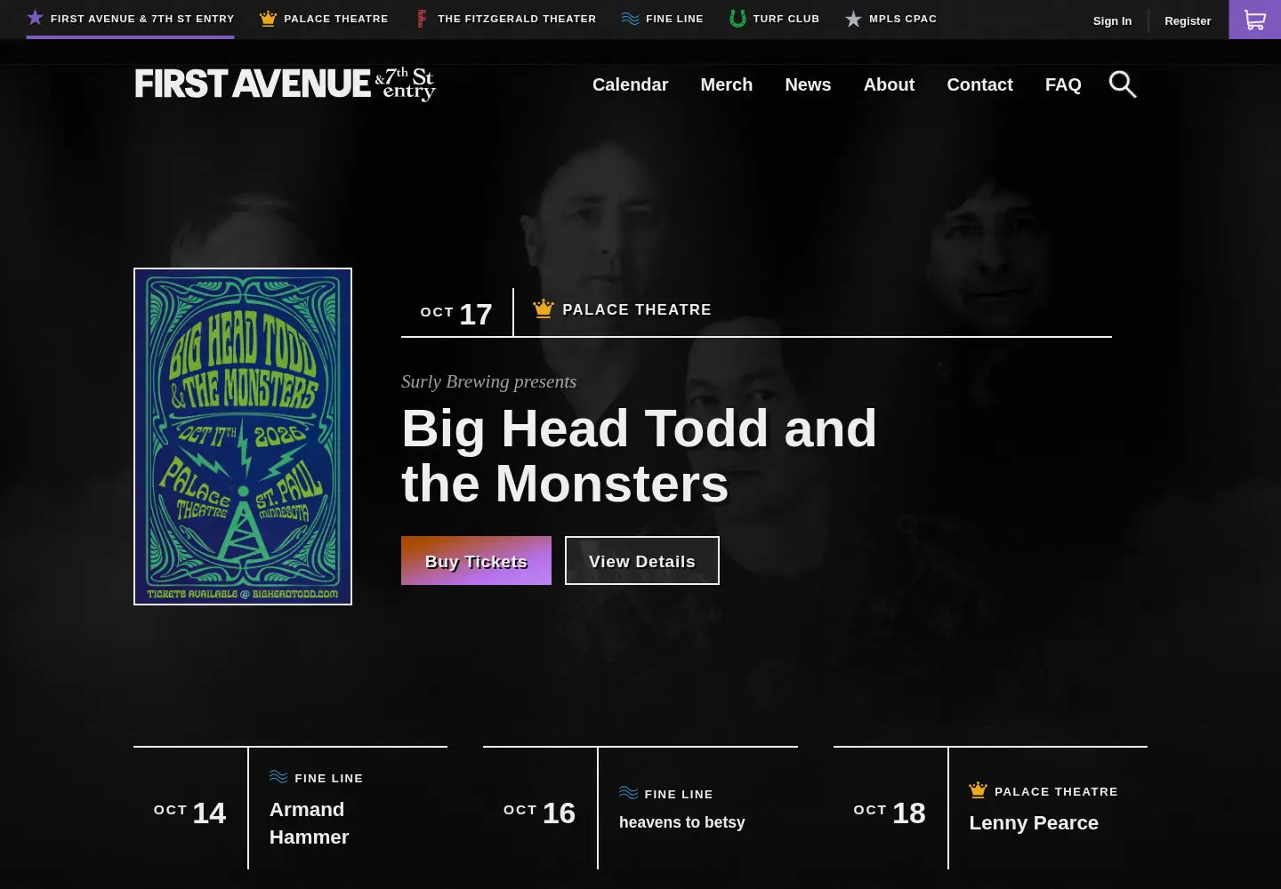 Screenshot of first-avenue.com