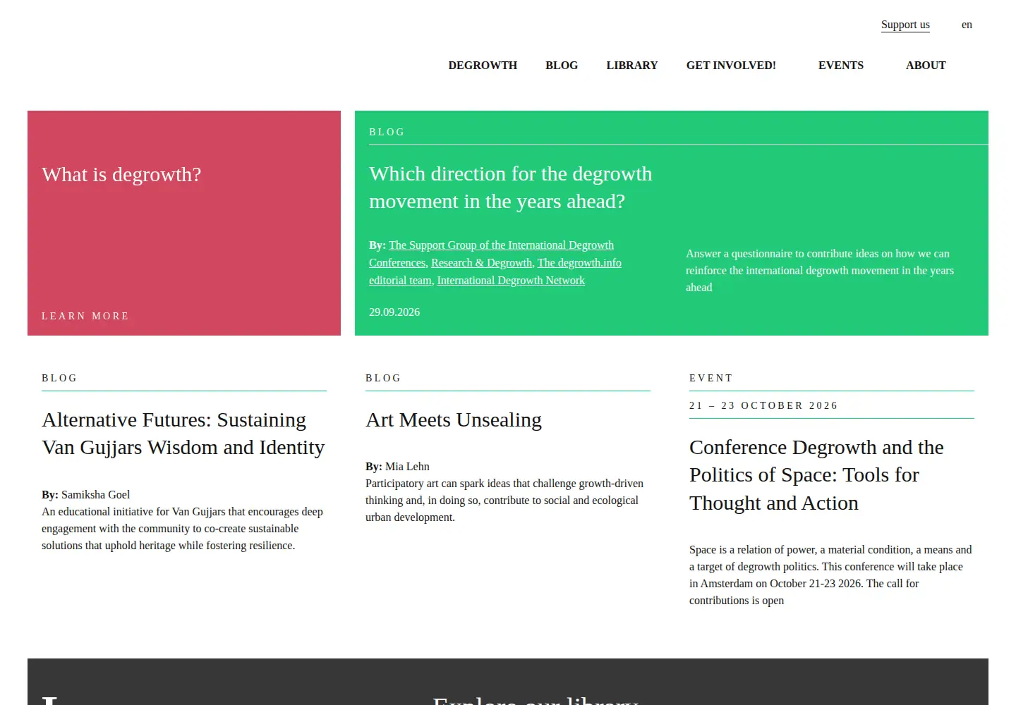 Screenshot of degrowth.info