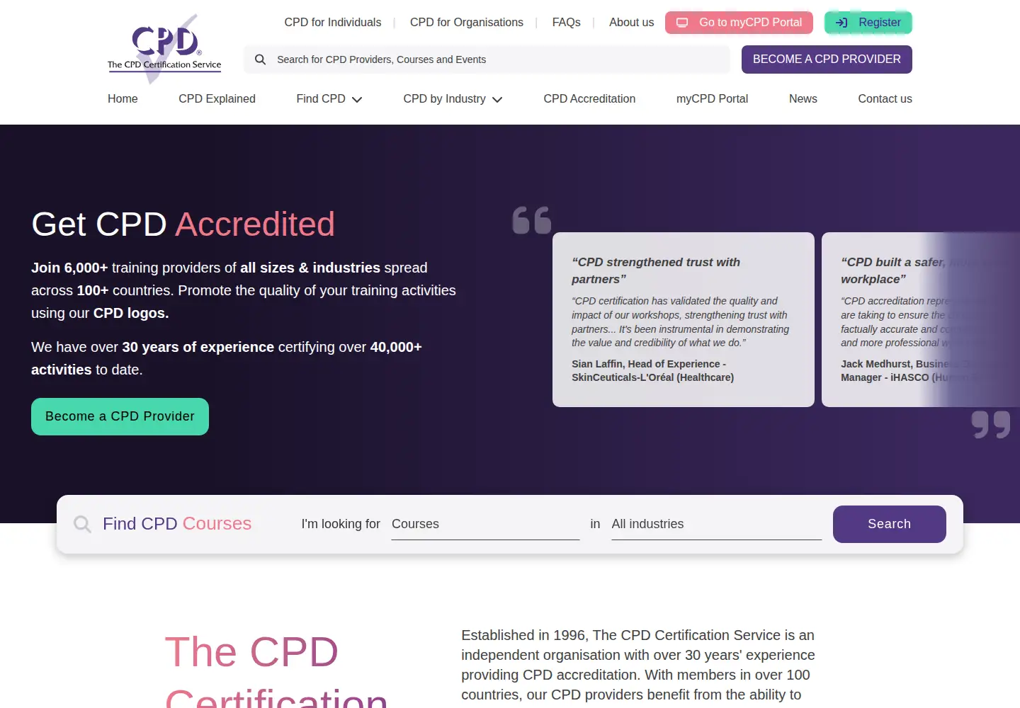 Screenshot of cpduk.co.uk