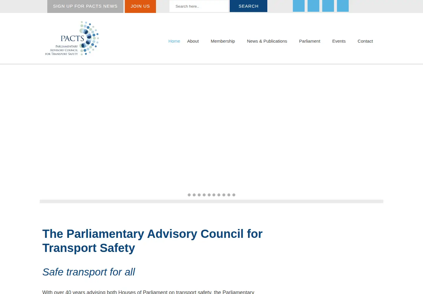 Captured homepage of pacts.org.uk in the current scan