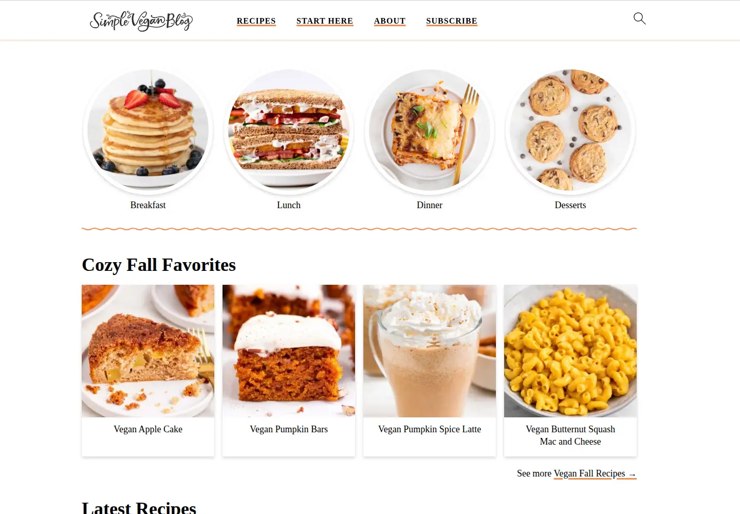 Screenshot of simpleveganblog.com