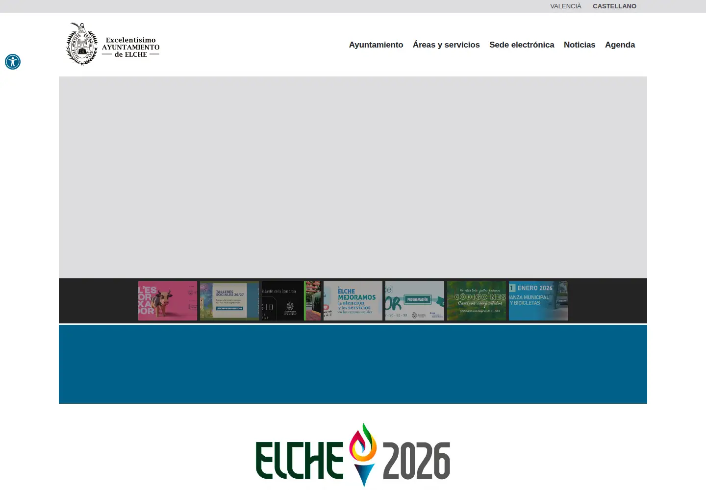 Captured homepage of elche.es in the current scan