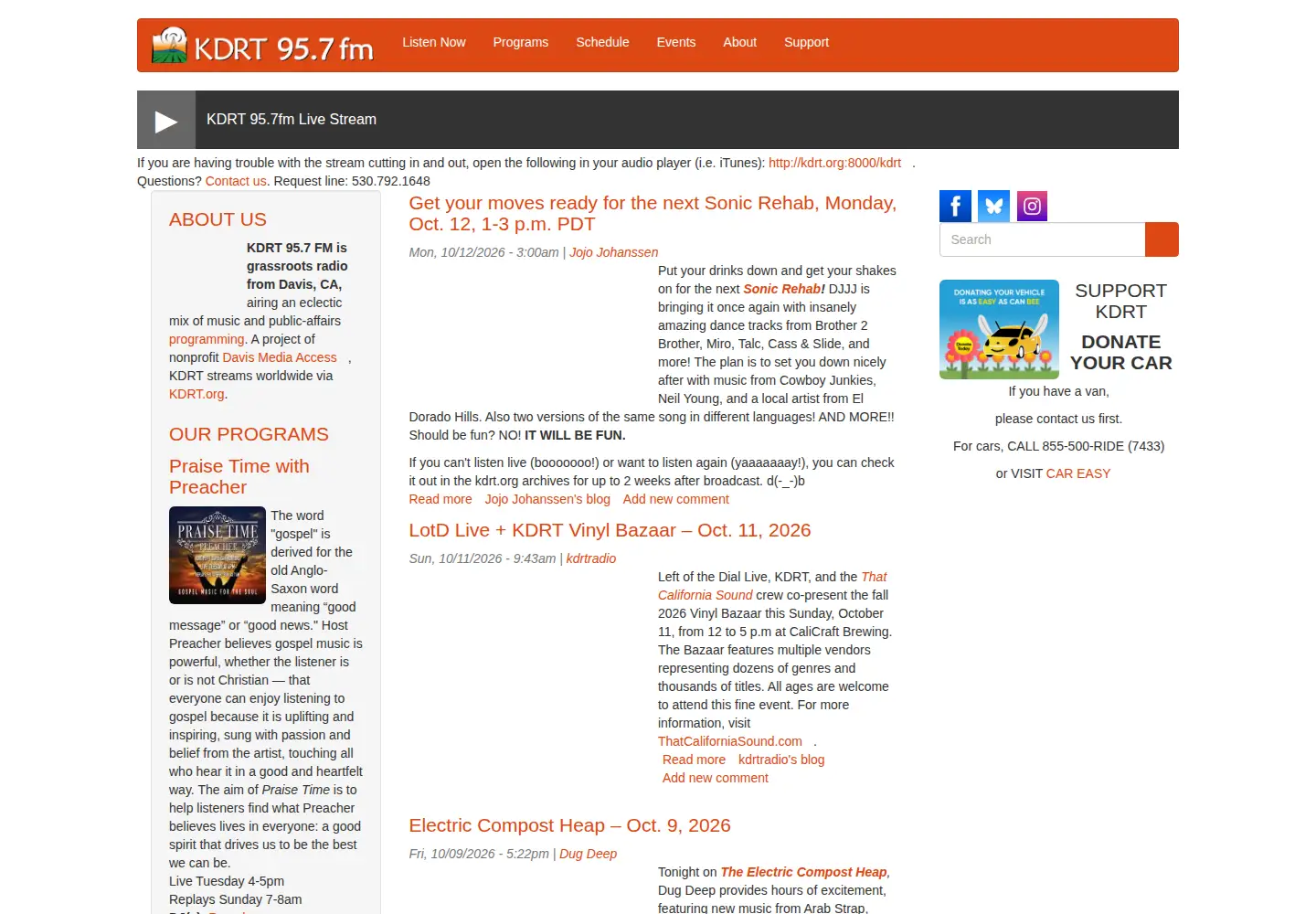 Screenshot of kdrt.org