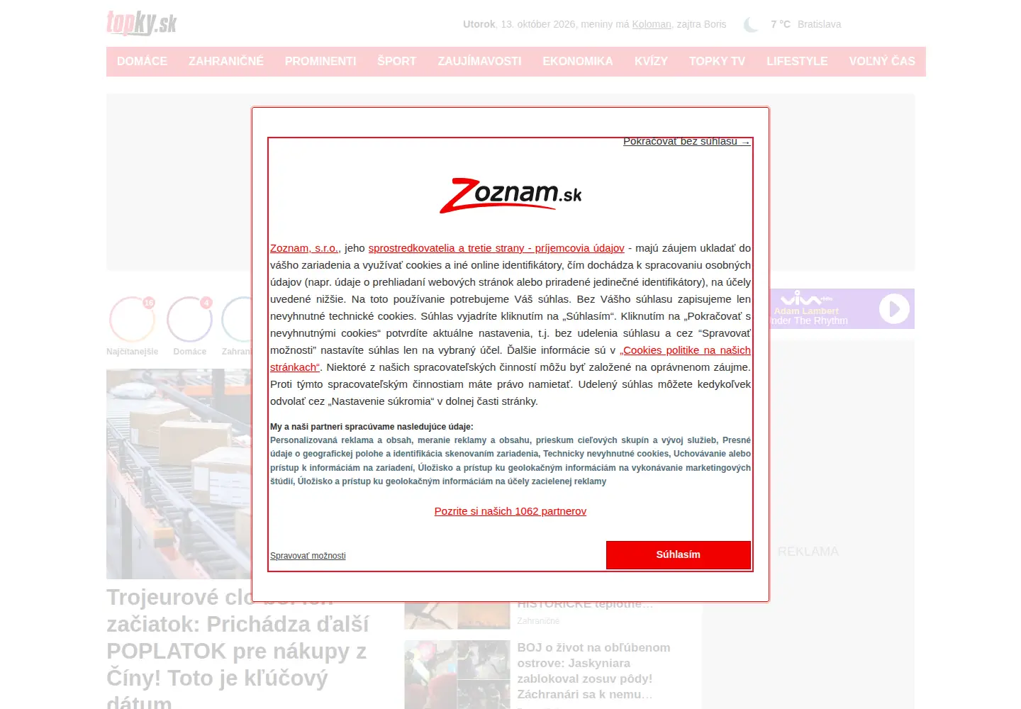 Screenshot of topky.sk