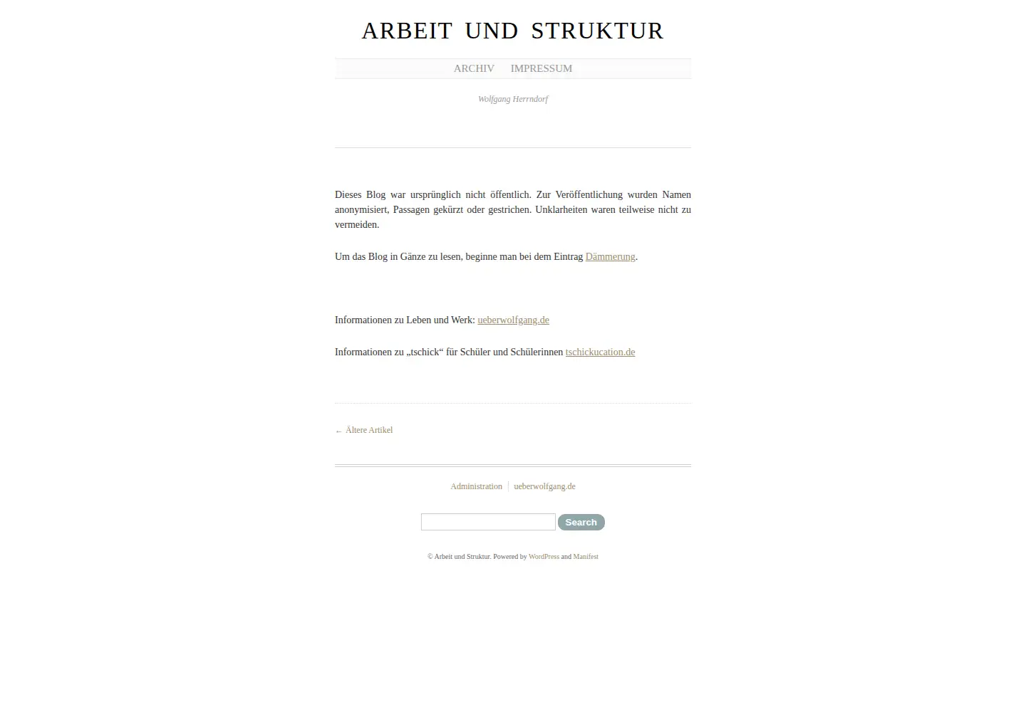 Captured homepage of wolfgang-herrndorf.de in the current scan