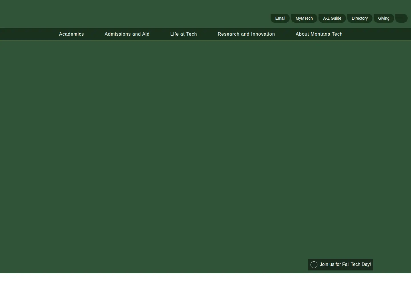 Captured homepage of mtech.edu in the current scan