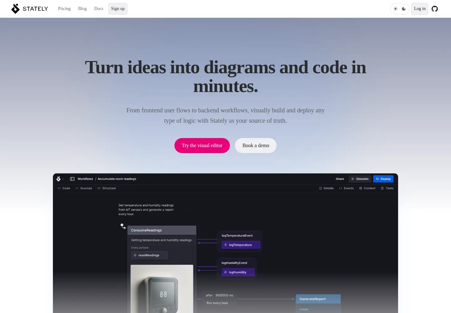 Screenshot of stately.ai
