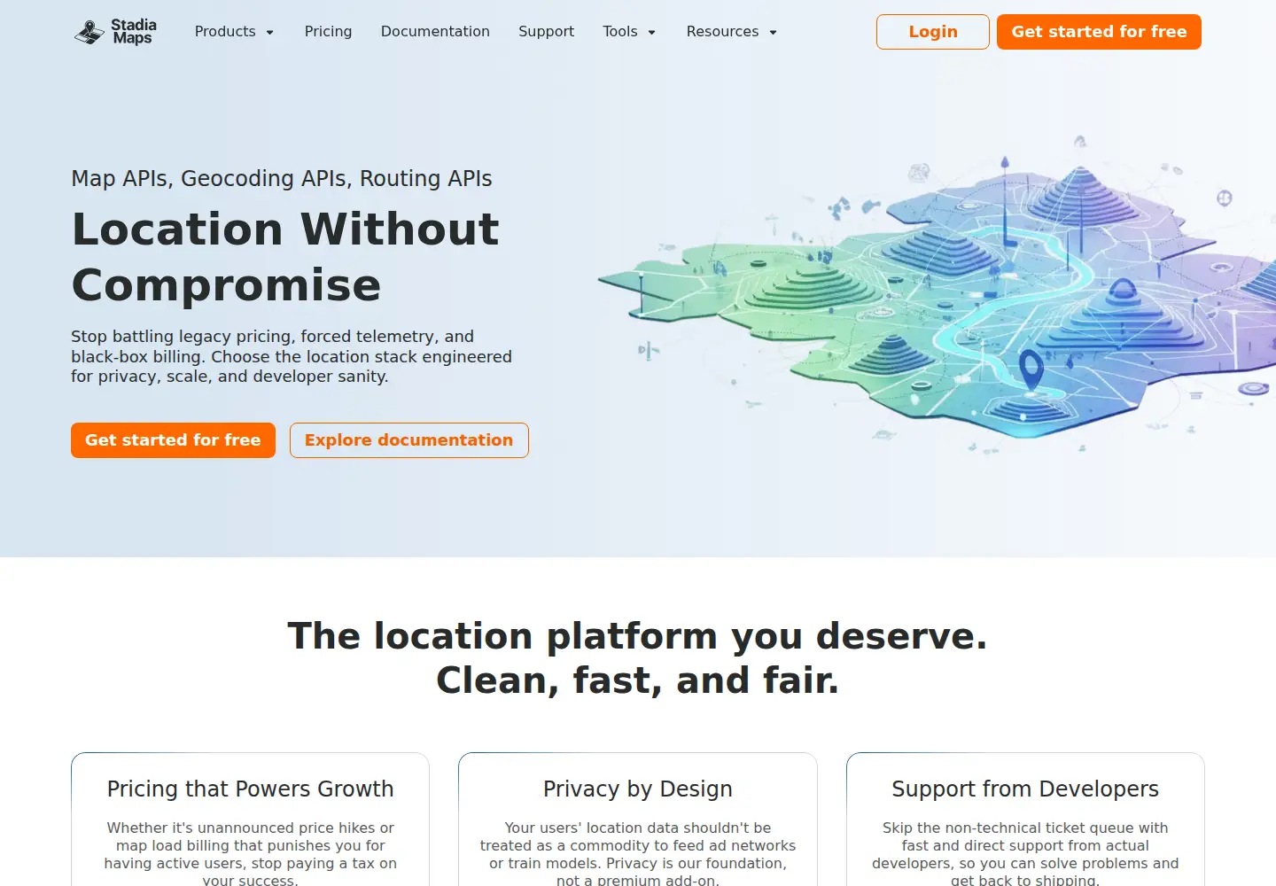 Screenshot of stadiamaps.com
