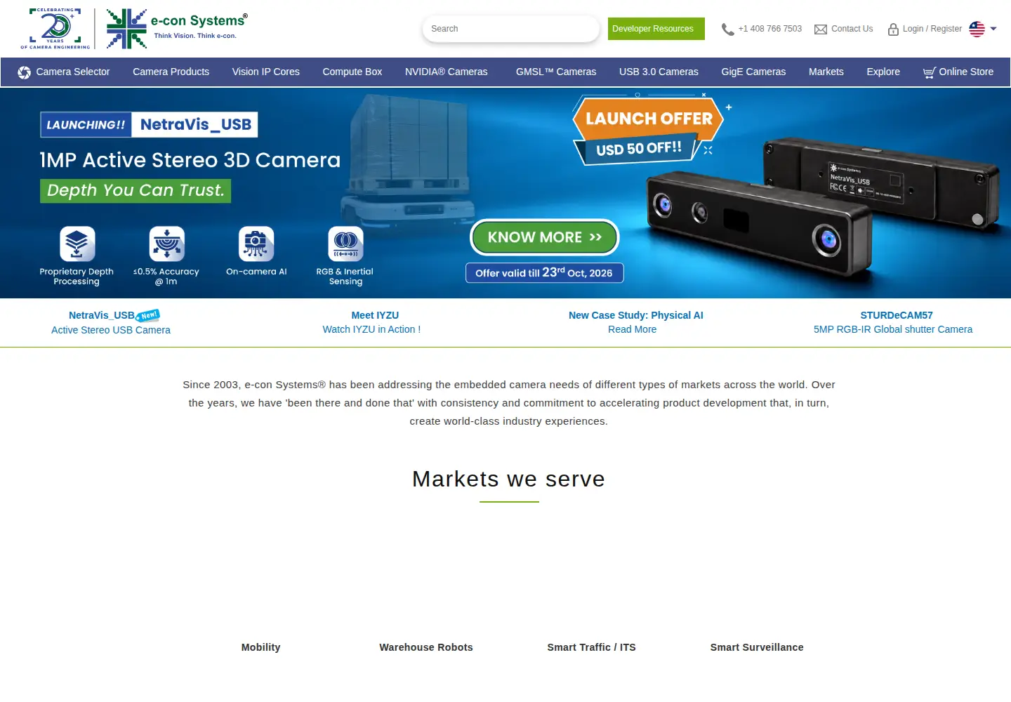 Screenshot of e-consystems.com