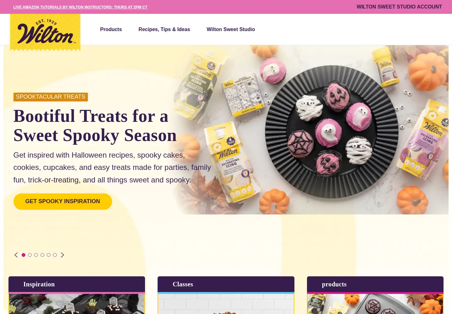 Captured homepage of wilton.com in the current scan