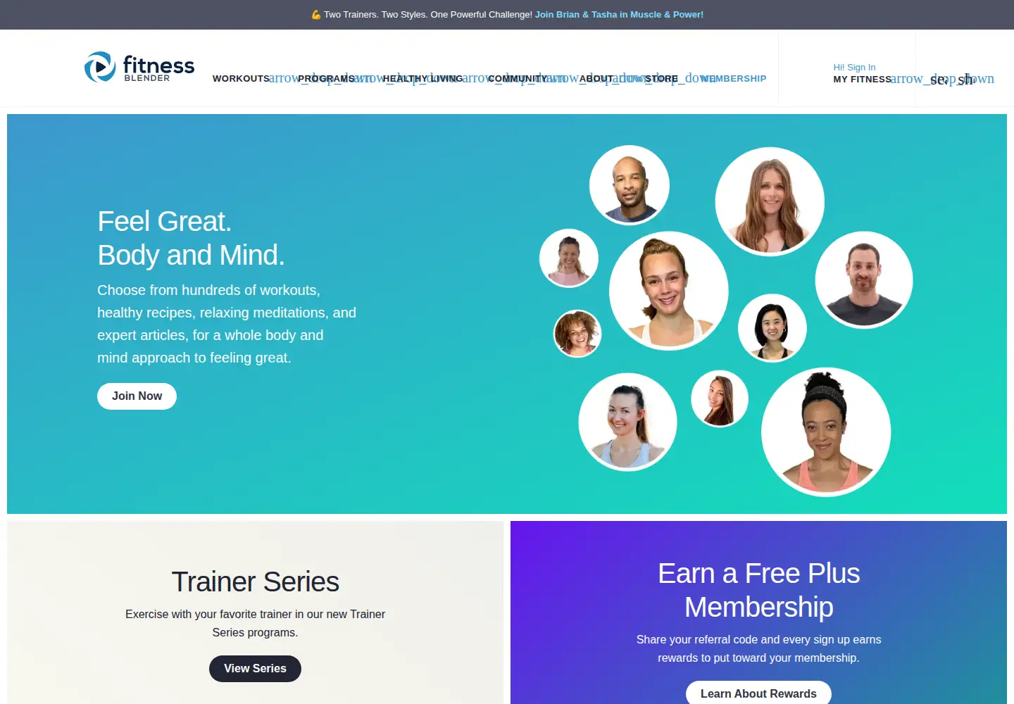 Screenshot of fitnessblender.com