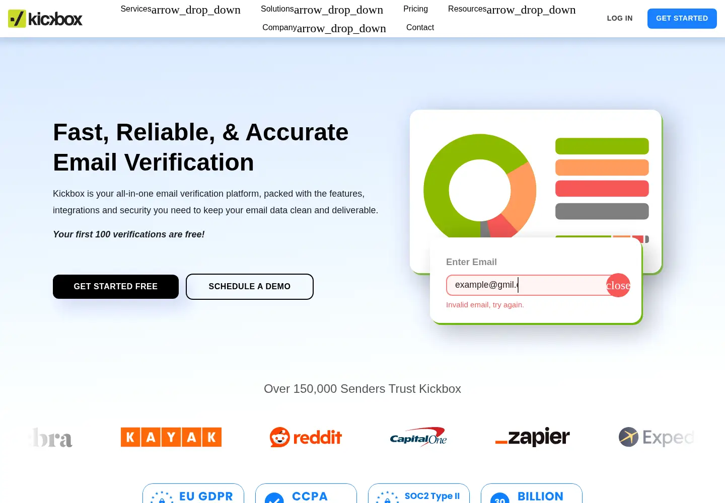 Screenshot of kickbox.com