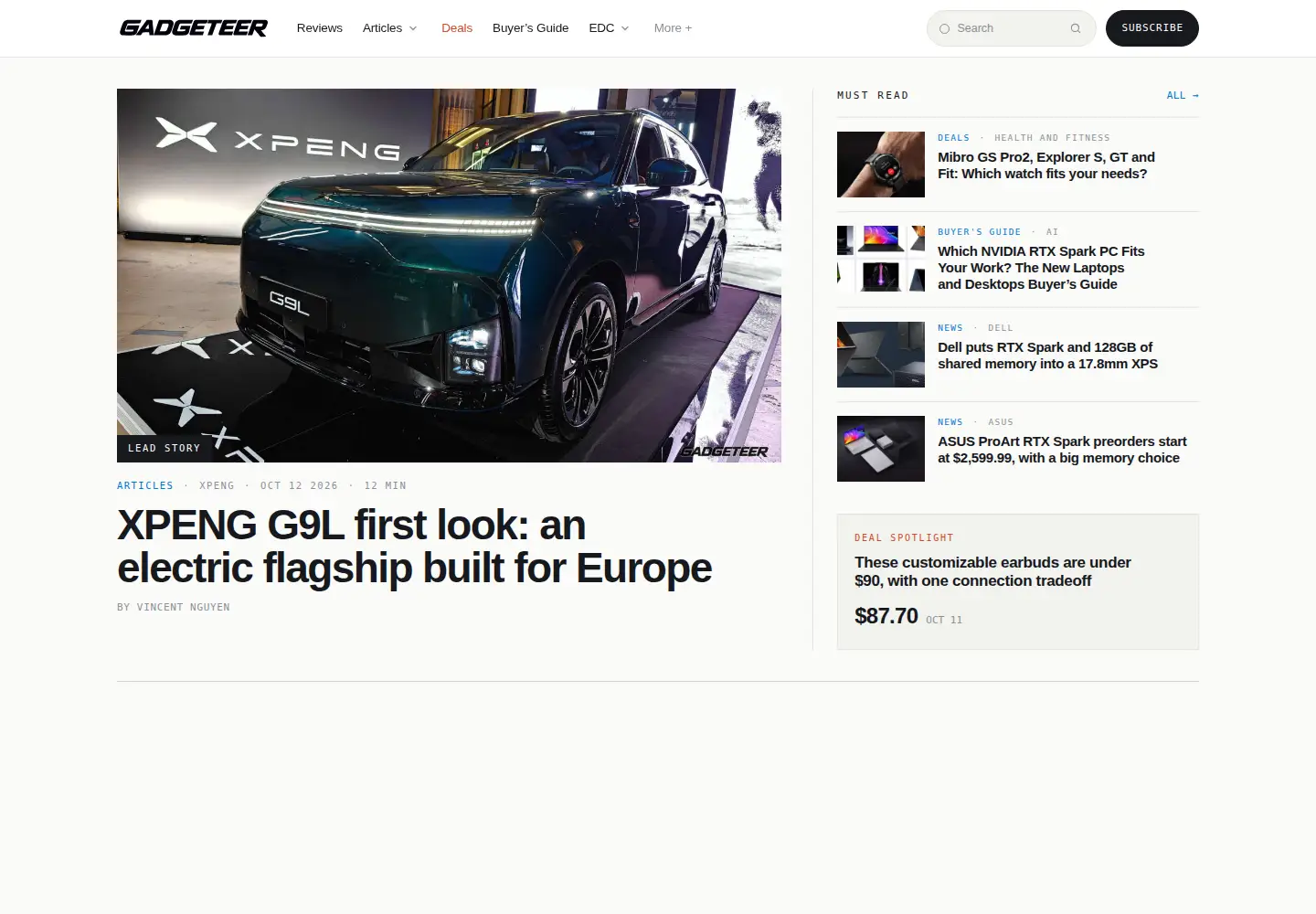 Captured homepage of the-gadgeteer.com in the current scan