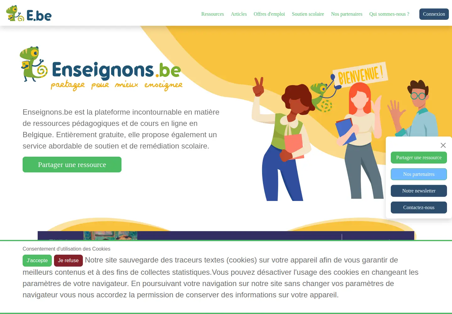 Screenshot of enseignons.be