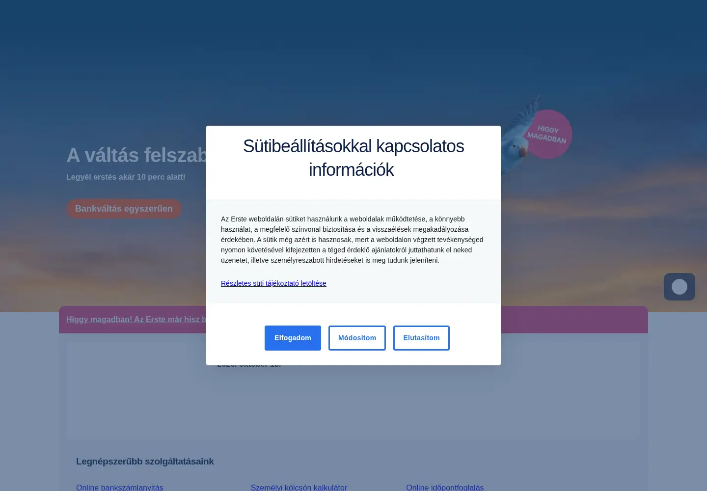 Screenshot of erstebank.hu