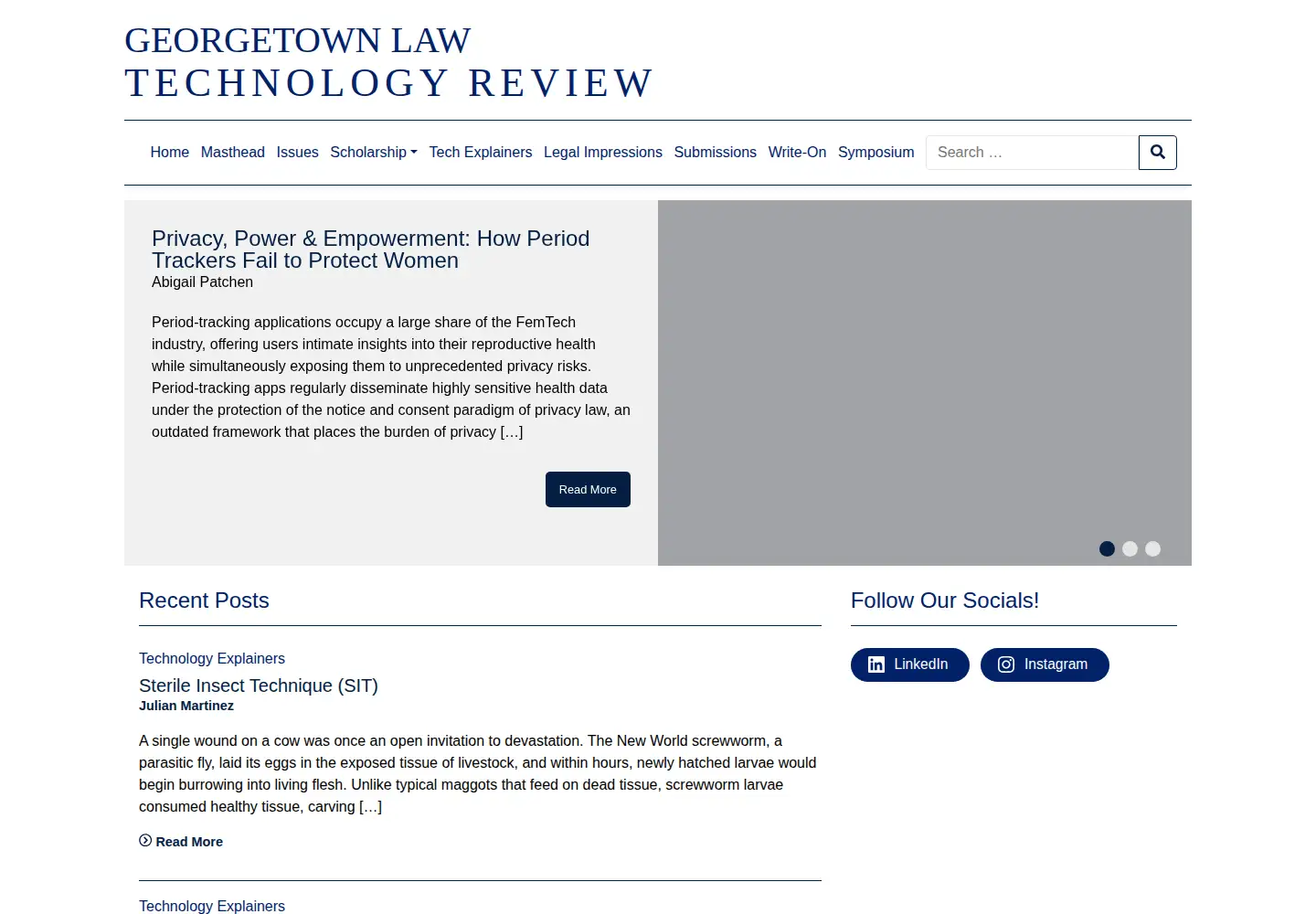 Screenshot of georgetownlawtechreview.org