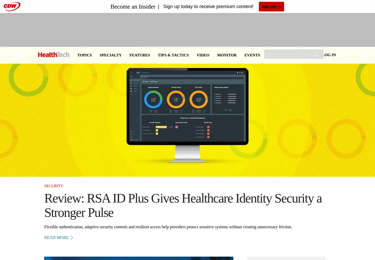 Captured homepage of healthtechmagazine.net in the current scan