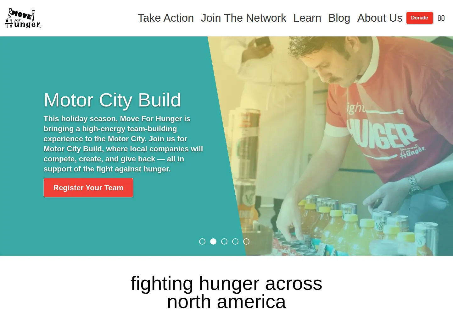 Screenshot of moveforhunger.org
