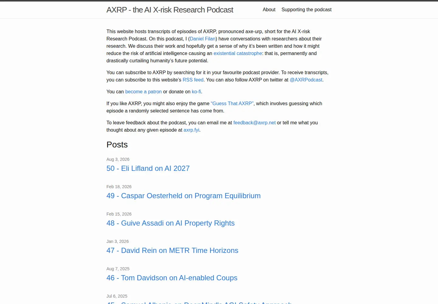 Screenshot of axrp.net