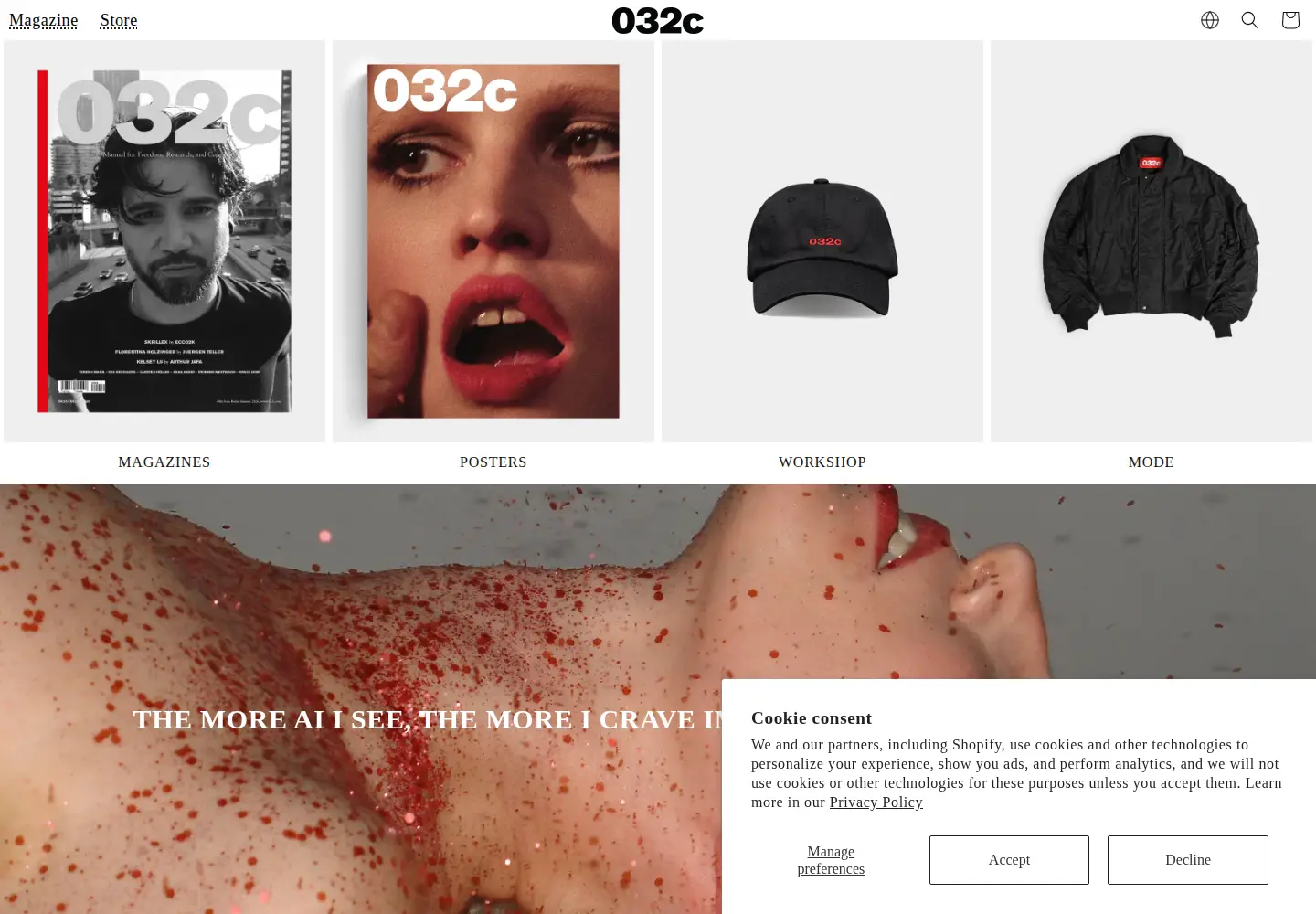 Screenshot of 032c.com