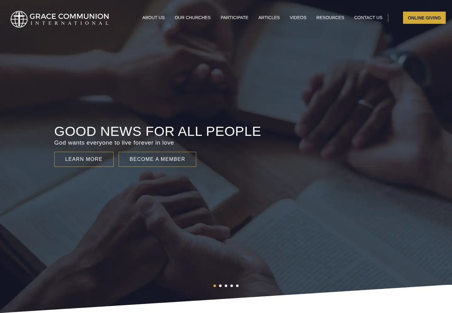 Captured homepage of gci.org in the current scan