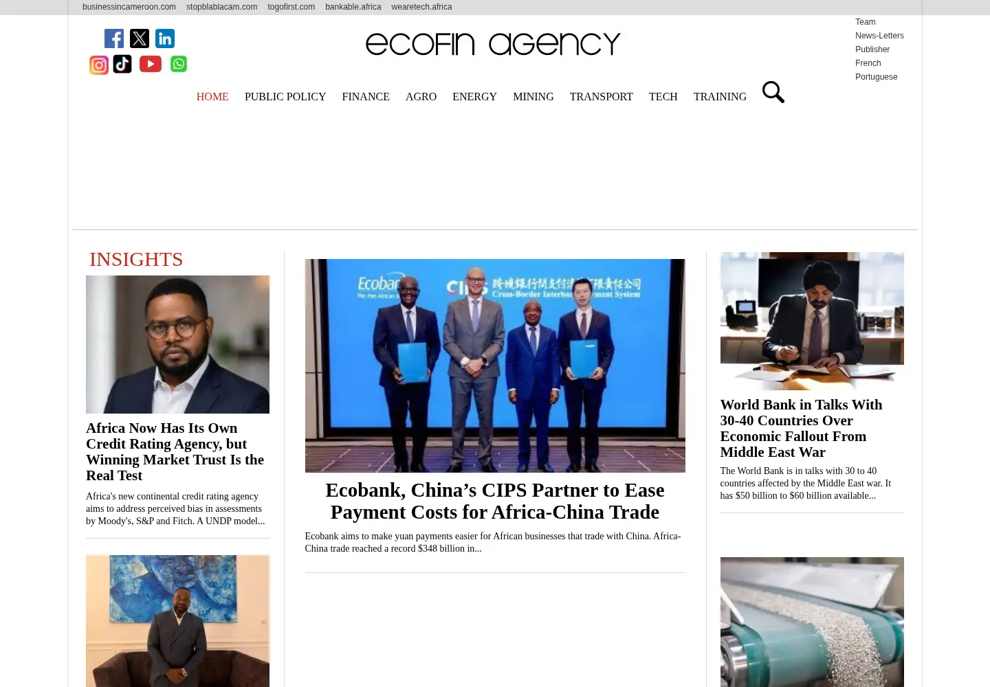 Screenshot of ecofinagency.com