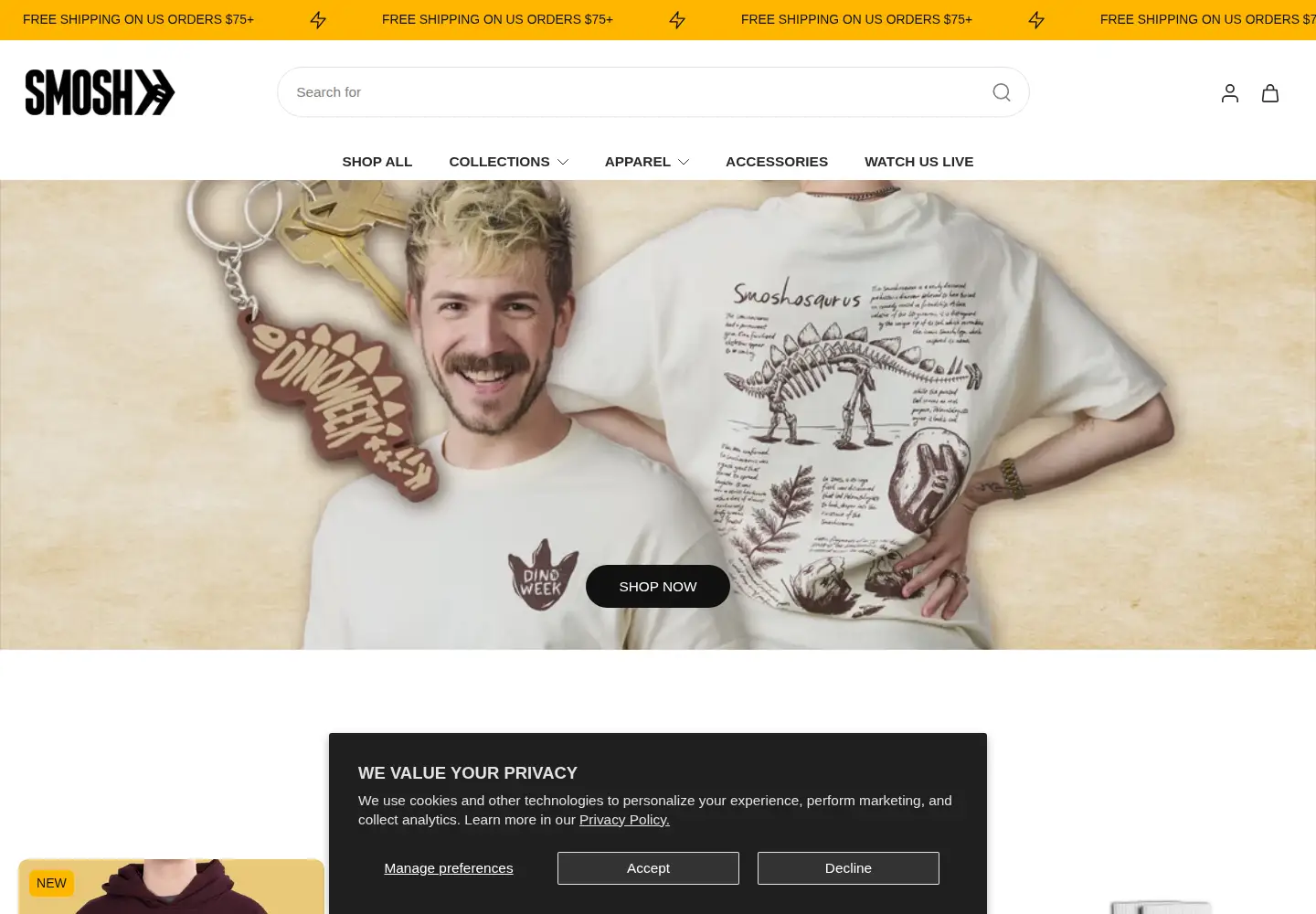 Captured homepage of smosh.com in the current scan