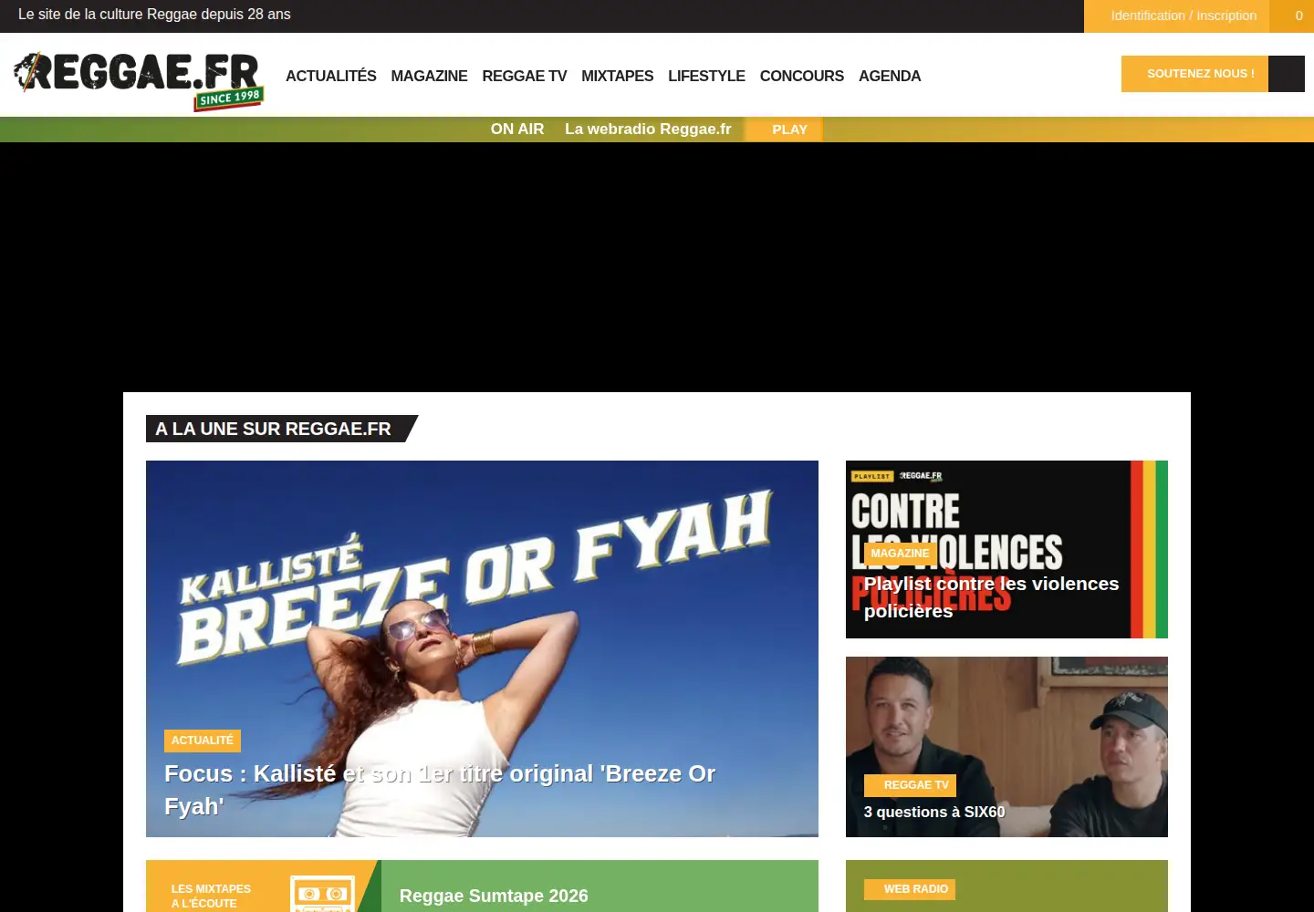 Screenshot of reggae.fr