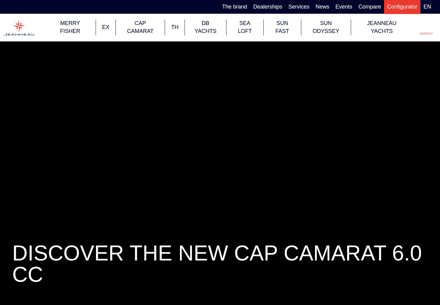 Captured homepage of jeanneau.com in the current scan