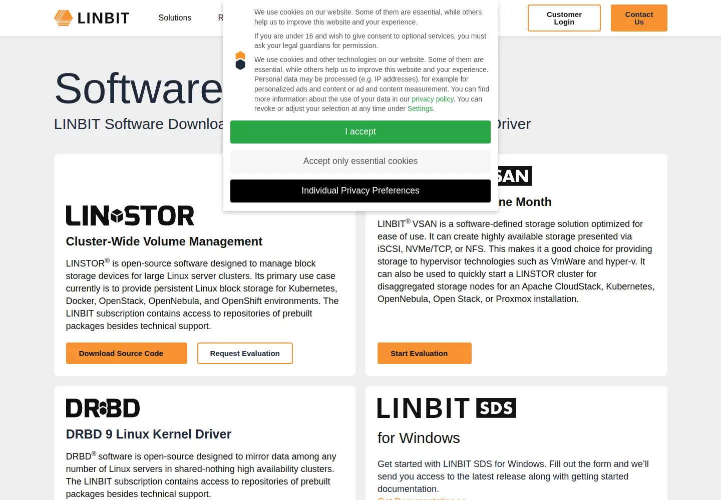 Screenshot of drbd.org