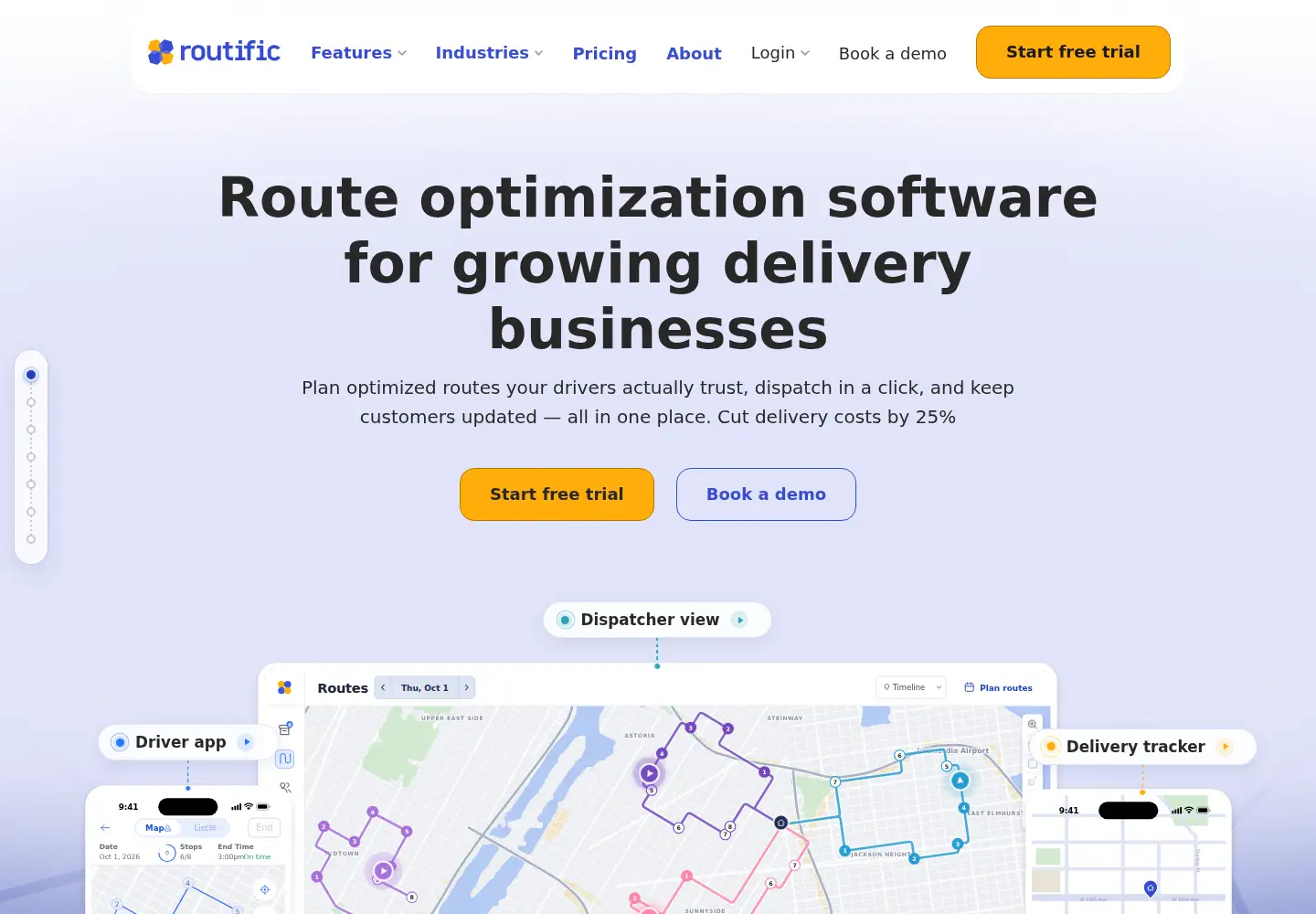 Screenshot of routific.com