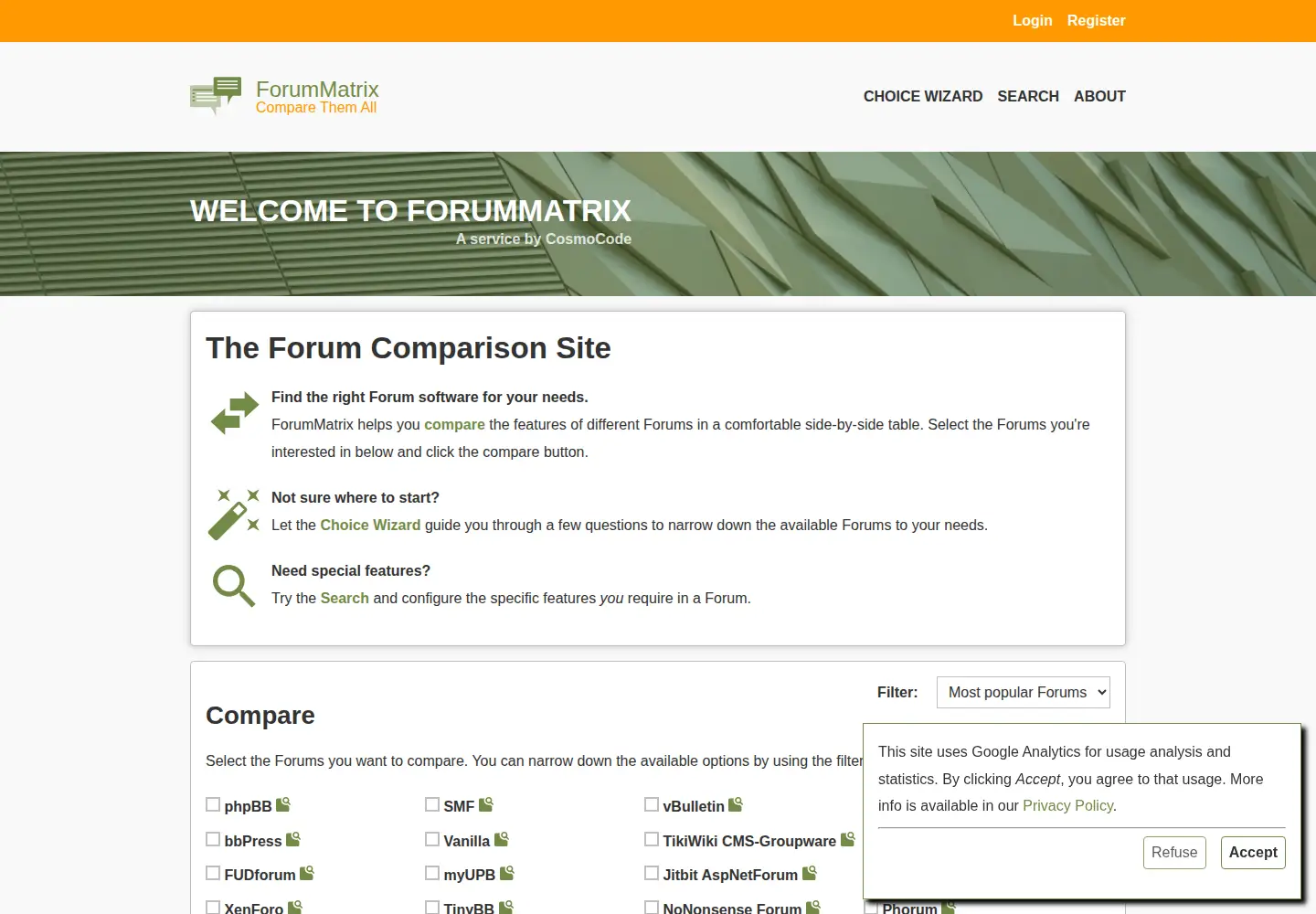 Screenshot of forummatrix.org