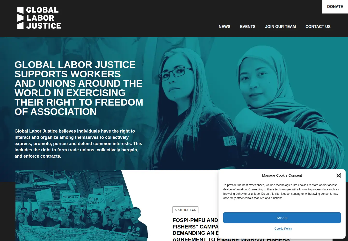 Screenshot of laborrights.org