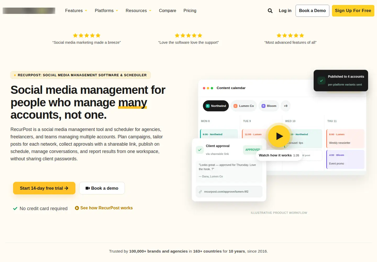 Screenshot of recurpost.com