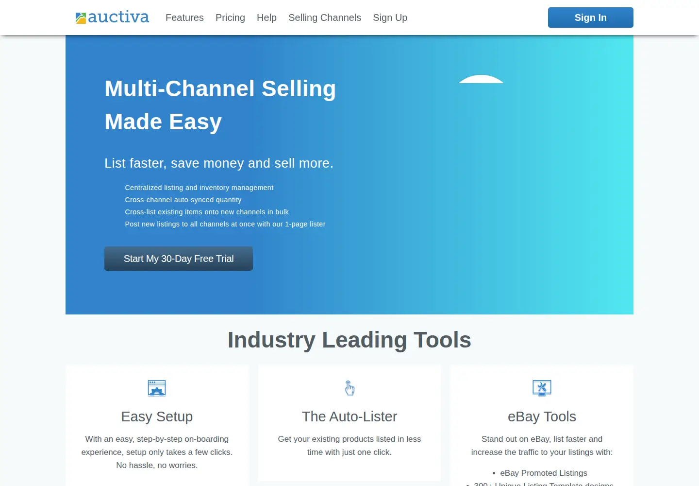Captured homepage of auctiva.com in the current scan
