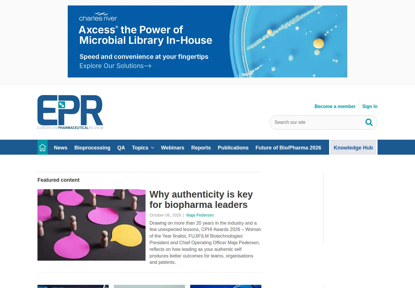 Screenshot of europeanpharmaceuticalreview.com