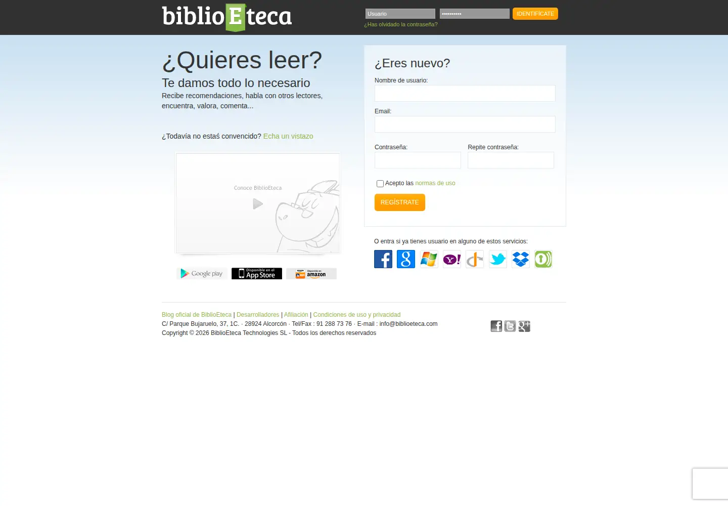 Screenshot of biblioeteca.com