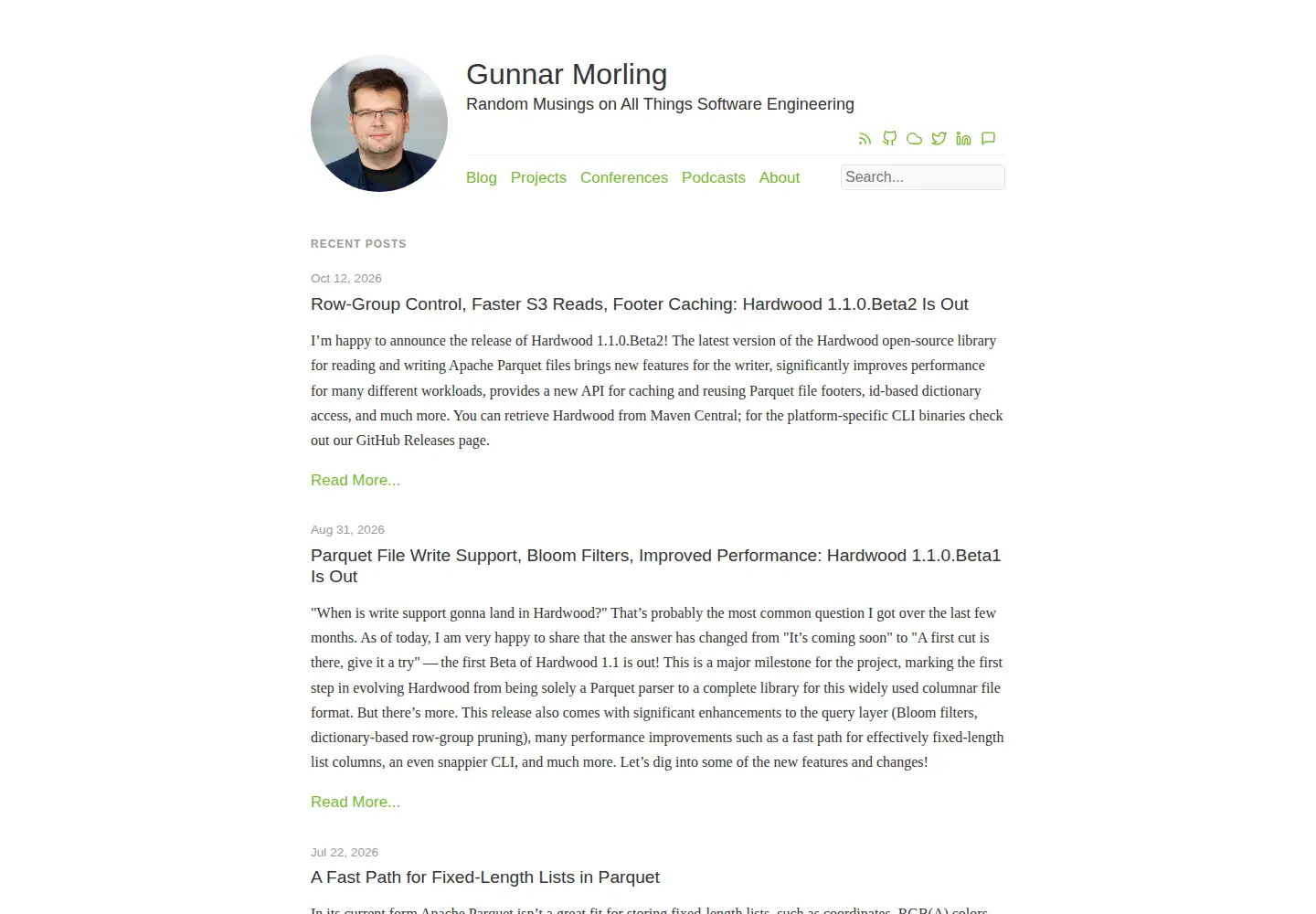 Screenshot of morling.dev