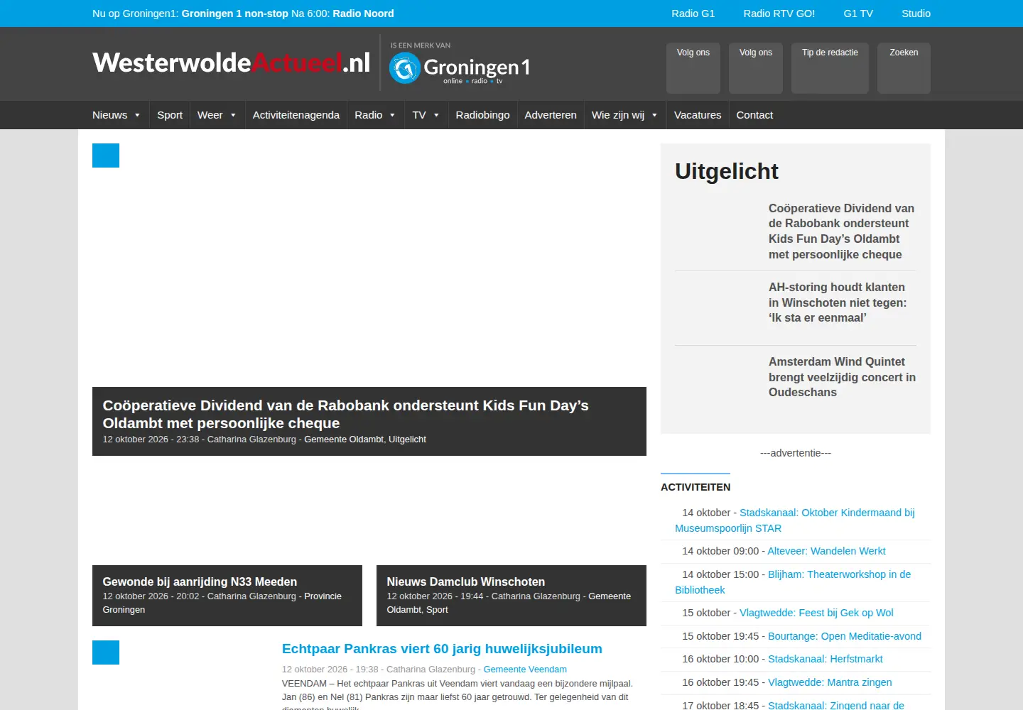 Screenshot of westerwoldeactueel.nl