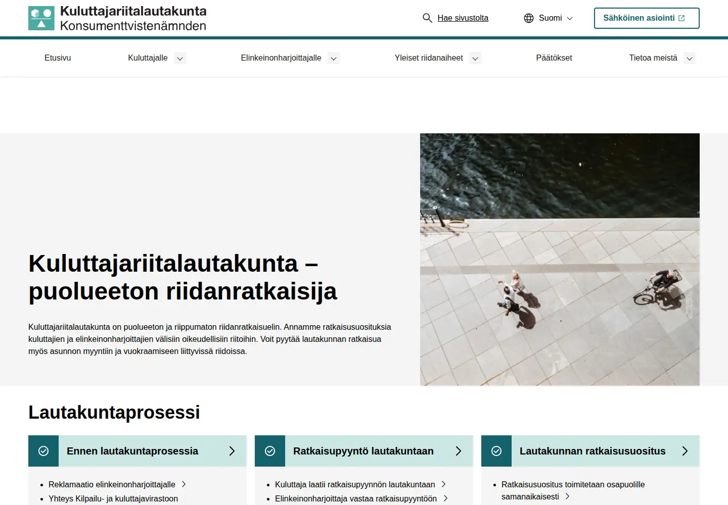 Captured homepage of kuluttajariita.fi in the current scan